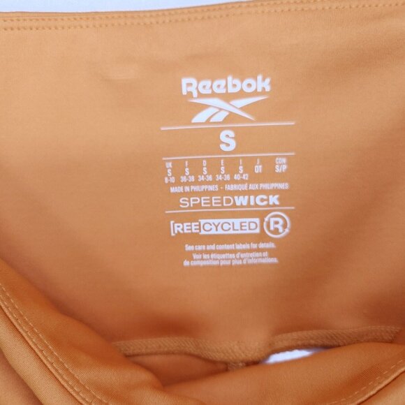 Reebok Women's Tights WOR Big Logo Size Small Workout Comfort Training Orange - Picture 6 of 16